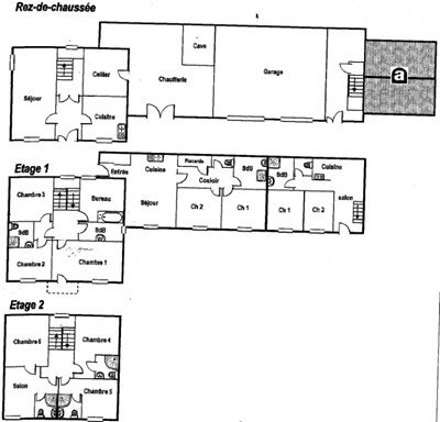 Plan de la Propriété avec Chambres d'hôtes et gîtes à vendre à Arpajon sur Cère dans le Cantal