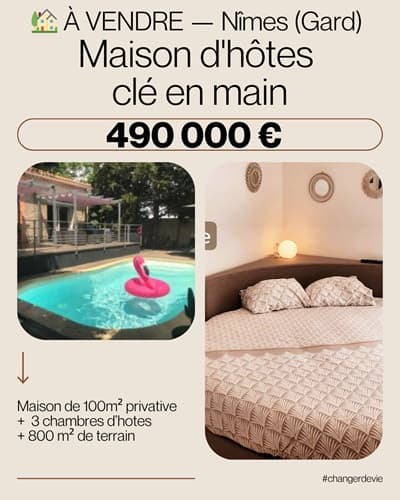 Chambres d'hôtes à vendre à Nîmes dans le Gard 