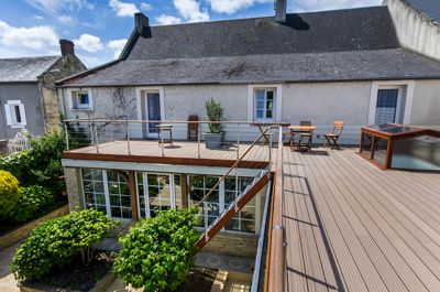 Terrasse des Chambres d'hôtes à vendre entre Caen et Bayeux dans le Calvados