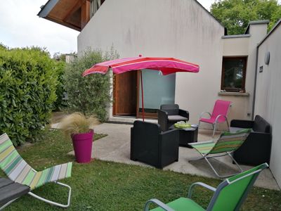 terrasse d'un des meublés de tourisme d ela Propriété avec gîtes à vendre presqu'île Guérandaise Loire-Atlantique