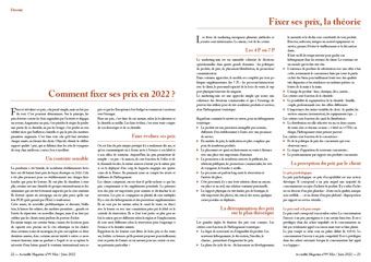 Dossier Comment fixer ses prix en 2022 ?