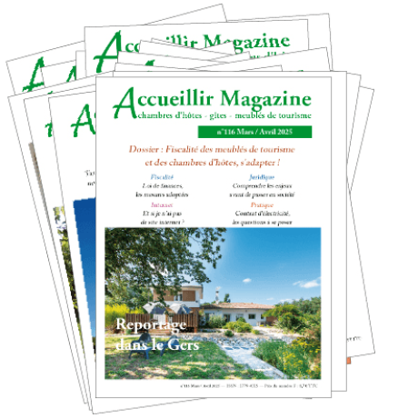 les derniers numéros d'Accueillir Magazine pour les lcréateurs et oueurs de gîtes et chambres d'hôtes