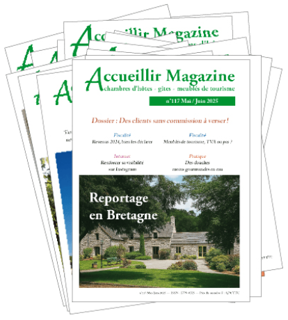les derniers numéros d'Accueillir Magazine pour les lcréateurs et oueurs de gîtes et chambres d'hôtes