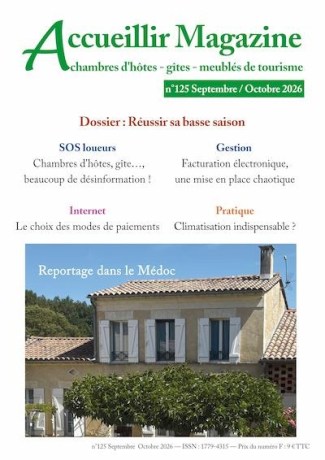 Le numéro 125 septembre / octobre 2026 d'Accueillir Magazine