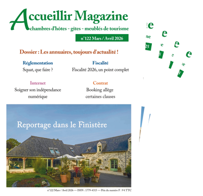 les derniers numéros d'Accueillir Magazine pour les lcréateurs et oueurs de gîtes et chambres d'hôtes
